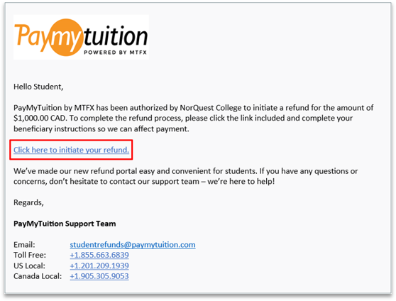 international refund